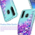 thumbnail image 3 of Motorola Moto G Power Phone 2020 Case, Liquid Floating Glitter Quicksand Bling with Spot Diamond Cover - Teal/Purple, 3 of 5