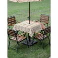 thumbnail image 4 of Outdoor Tablecloth with Umbrella Hole for Patio/Picnic/Party/Camping, Spring Pink Floral Waterproof Table Cloth Square Cover Washable, Vintage Farmhouse Flowers Art (54"x 54"), 4 of 8