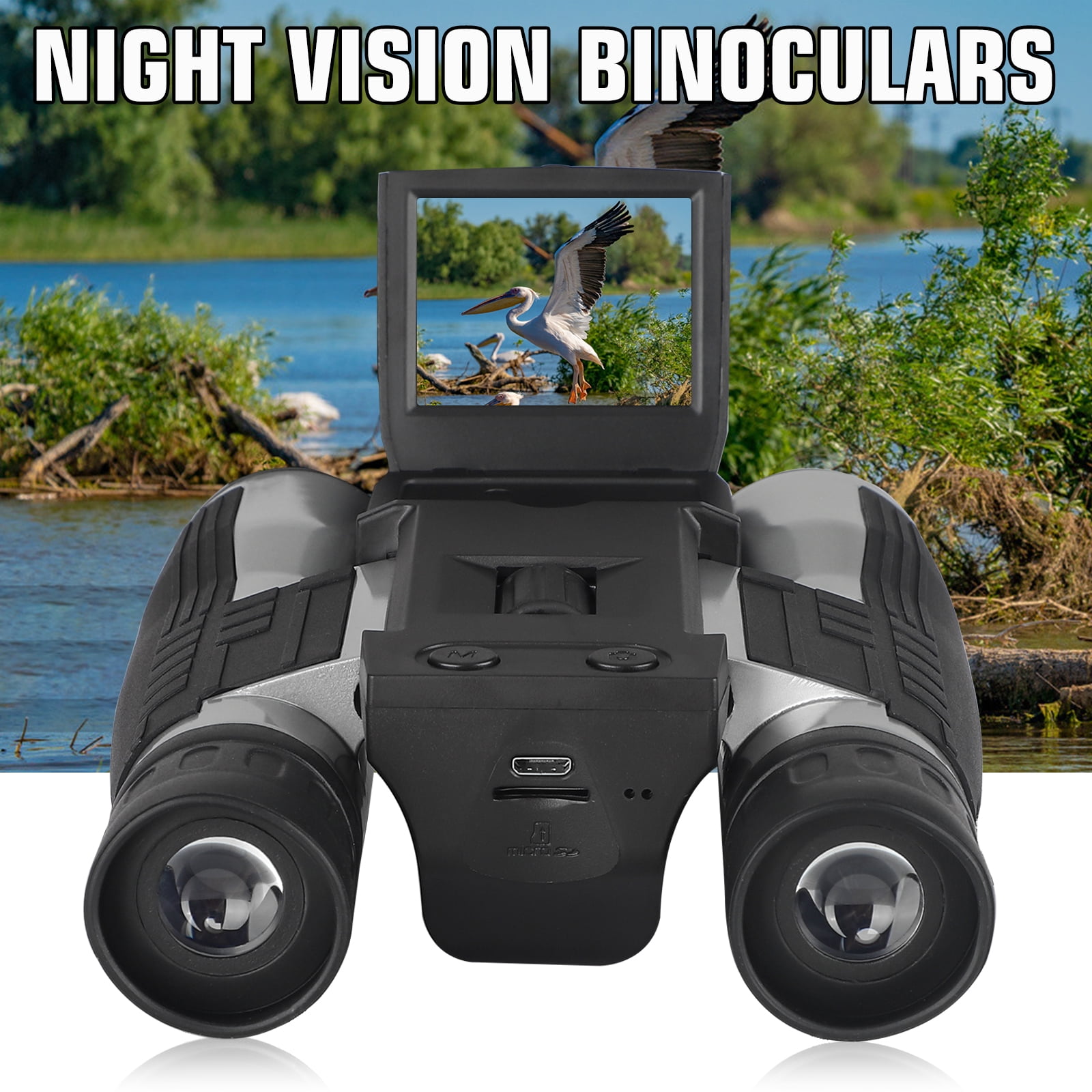 Support 32G TF Card USB Digital Binoculars with Camera for Bird Watching Outdoor Sports Games Concerts Digital Camera Binoculars Womdee 2 LCD Display 1080P 12X Magnification Video Photo Recorder