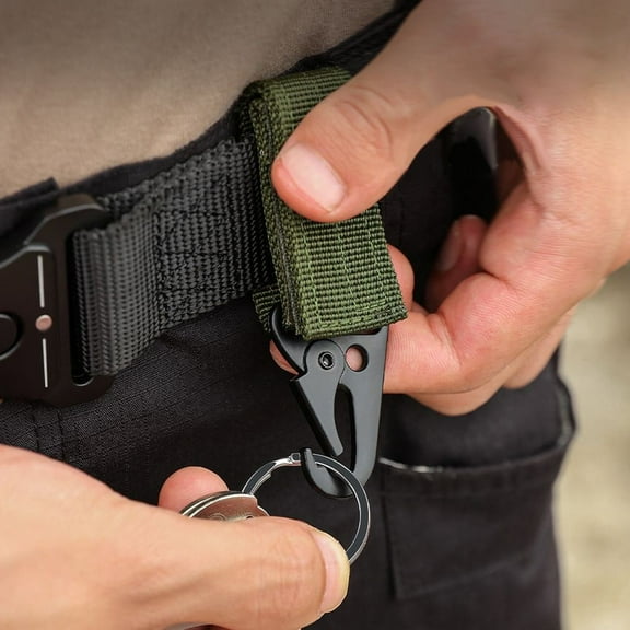 Carabiner Lock For Camping Carabiner Key Hook Military Webbing Buckle Belt Hanging System Durable And Lightweight Black Fangkenuo