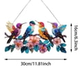 thumbnail image 3 of Large Stained Glass Suncatcher - Colorful Birds on Branch Window Decor - Sunlight Catcher for Home, Room & Indoor Decor - Unique Gift for Bird Lovers & Mom, 3 of 9