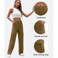 thumbnail image 4 of JWD Womens Parachute Cargo Pants with Pockets Quick Dry Hiking Pants Lightweight Water-Resistant Baggy Joggers Army Green S, 4 of 8