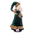 thumbnail image 2 of Vickerman 28" Emerald Green Velvet Santa Doll with Stand. This santa has glasses, stand is removeable., 2 of 5