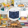 thumbnail image 5 of Foldable Fabric Storage Bin Home Cubes Clothing Organizer Bins Large Collapsible Box Basket for Home Organizer Deep Blue Flower, 5 of 7