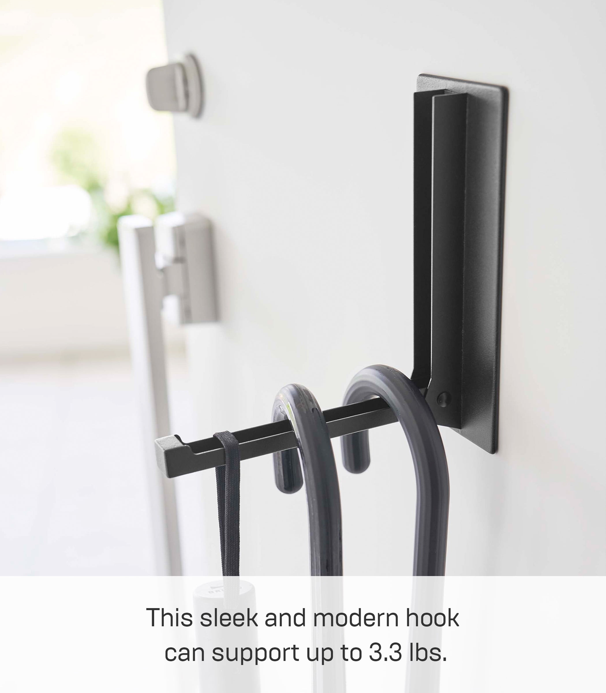 Yamazaki Home Magnetic Folding Hook, Black, Steel, Supports 3.3 pounds, Magnetic, No Assembly