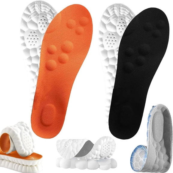 2 Pairs 4D Cloud Insoles for Men, Massage Cushion Insole for Foot & Joint Support Comfortable Shoe Insoles Sole Inserts Memory Foam Insoles for Women/Men