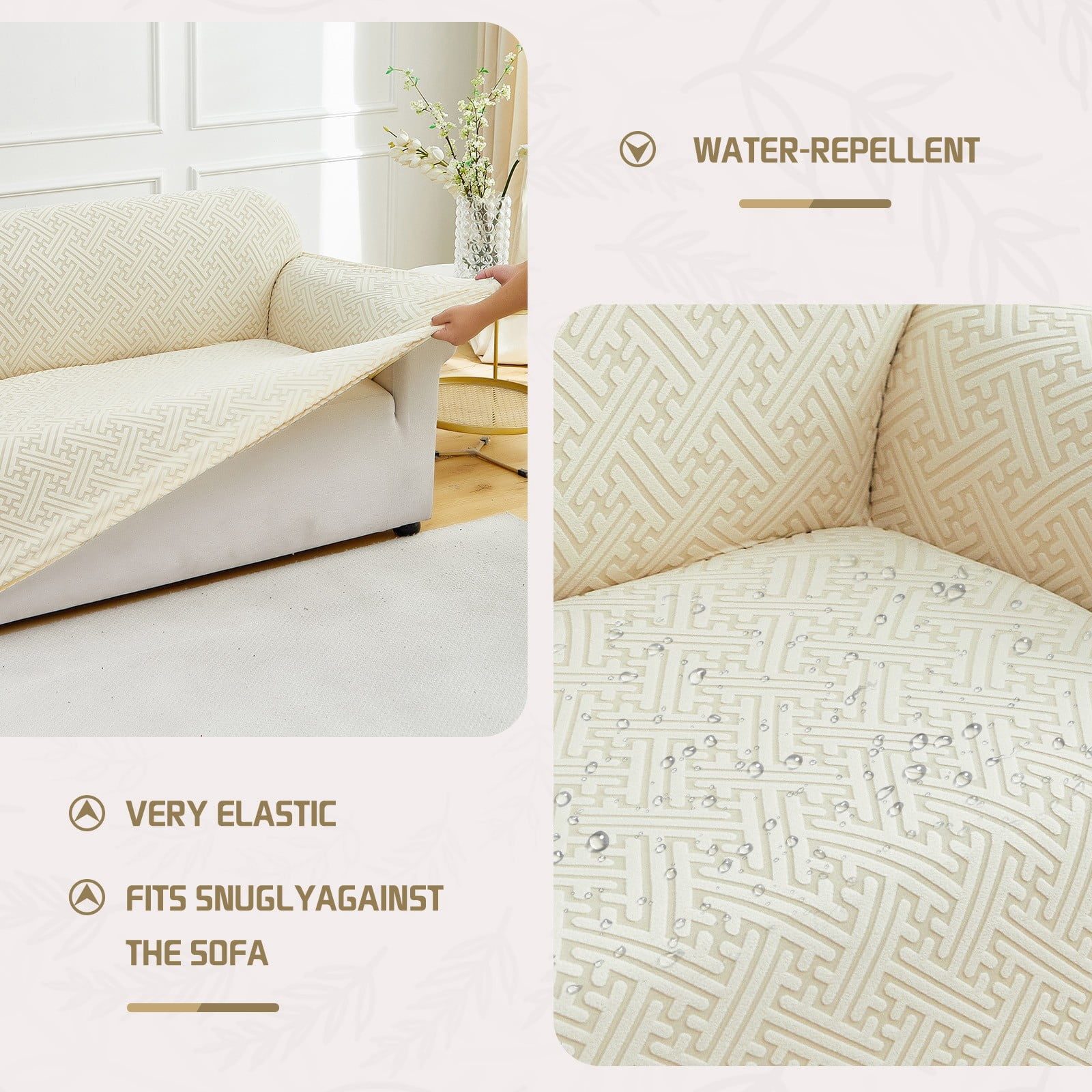 ANMINY Elastic Sofa Cover Full Coverage Sofa Slipcovers Thick Jacquard Fabric Non-Slip Couch Protect 1-Seater (35"x55")