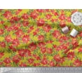 thumbnail image 2 of Soimoi Poly Georgette Fabric Holly Leaves & Floral Print Fabric by the Yard 52 Inch Wide, 2 of 3