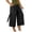 Black, variant on Women's Solid Color Cargo Pants with Pockets Breathable Wide Leg Wrap Slit Pants Casual Versatile Spring Summer Fall
