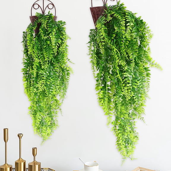 29.52'' Hanging Ferns Vines - Artificial UV Resistant for Indoor Outdoor Use, Greenery for Wedding, Party & Home Wall Decor