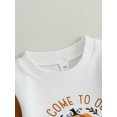 thumbnail image 4 of Toddler Baby Halloween Sweatshirt Long Sleeve Letter Pumpkin Print Contrast Color Pullover, 4 of 7