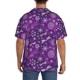 thumbnail image 3 of Sikiie Purple Snowflakes Men's Cuban Shirt, Hawaiian Shirts, Business Casual Button Down Shirts, Short Sleeve Shirt-Small, 3 of 5