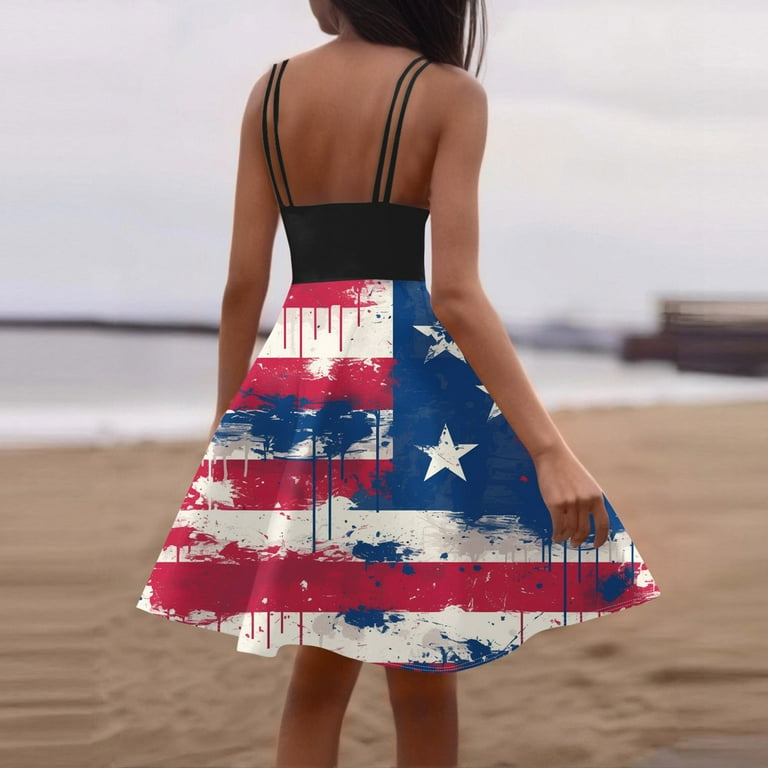 American Flag, 4Th Of July 50S Spaghetti Strap Dresses Sexy Sleeveless Punk  Retro Cocktail Dress Long Sleeve Sweater For Women Work Dresses Graduation  2025 Dresses Outfits (S, Vermilion) ZMTing - Walmart.com