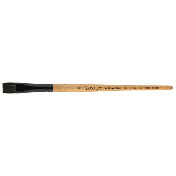 Princeton Brush Catalyst Polytip Short Handle Bristle Brush, Bright Shader, 6