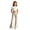 Q328 Khaki, variant on Glisme Teen Girls Trousers Colorblock Zip Front With Pockets Autumn Loose Fit Girls Flare Leg Pants Size 7-8 Years