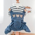 thumbnail image 4 of Anillo para mascotas, ropa para cachorros, ropa para gatos, pantalones con tirantes, nueva tracción en el pecho, espalda, jeans con cabeza de oso, blanco y negro, 4 of 6