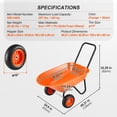 thumbnail image 4 of Chateauy 2-Wheel Garden Dump Cart, 5 Cu.Ft 397Lbs Capacity Utility Wagon with 10" Wide Track Wheels for Outdoor Yard, 4 of 6