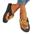 thumbnail image 4 of Stylish Women's Sandals Casual Summer Flip Flops Open Toe Bohemian Floral Design Comfortable Slippers for Ladies, 4 of 9