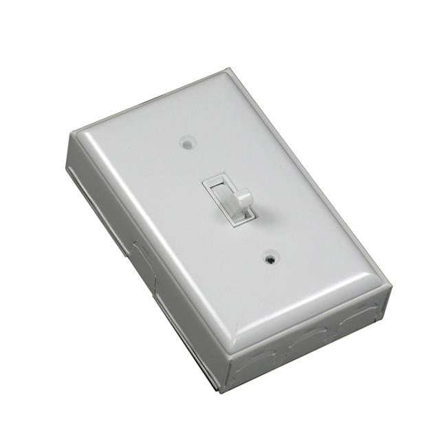 White Metal Raceway Single Pole Switch Kit with Wall Plate