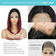 thumbnail image 2 of GLAM21USA HD Lace Front Bob Wig 13X6 Transparent Lace Frontal16 Inch Bob Wigs Straight Human Hair Blend Swiss Lace Middle Length Heat Friendly Synthetic Wig - Brianna (OET1B/BURG), 2 of 7