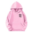 thumbnail image 4 of Byoo Little Girls Hoodie Letter Graphic Hooded Drawstring Pocket Casual Pullover Top Warm Kids Sweatshirt, 4 of 7