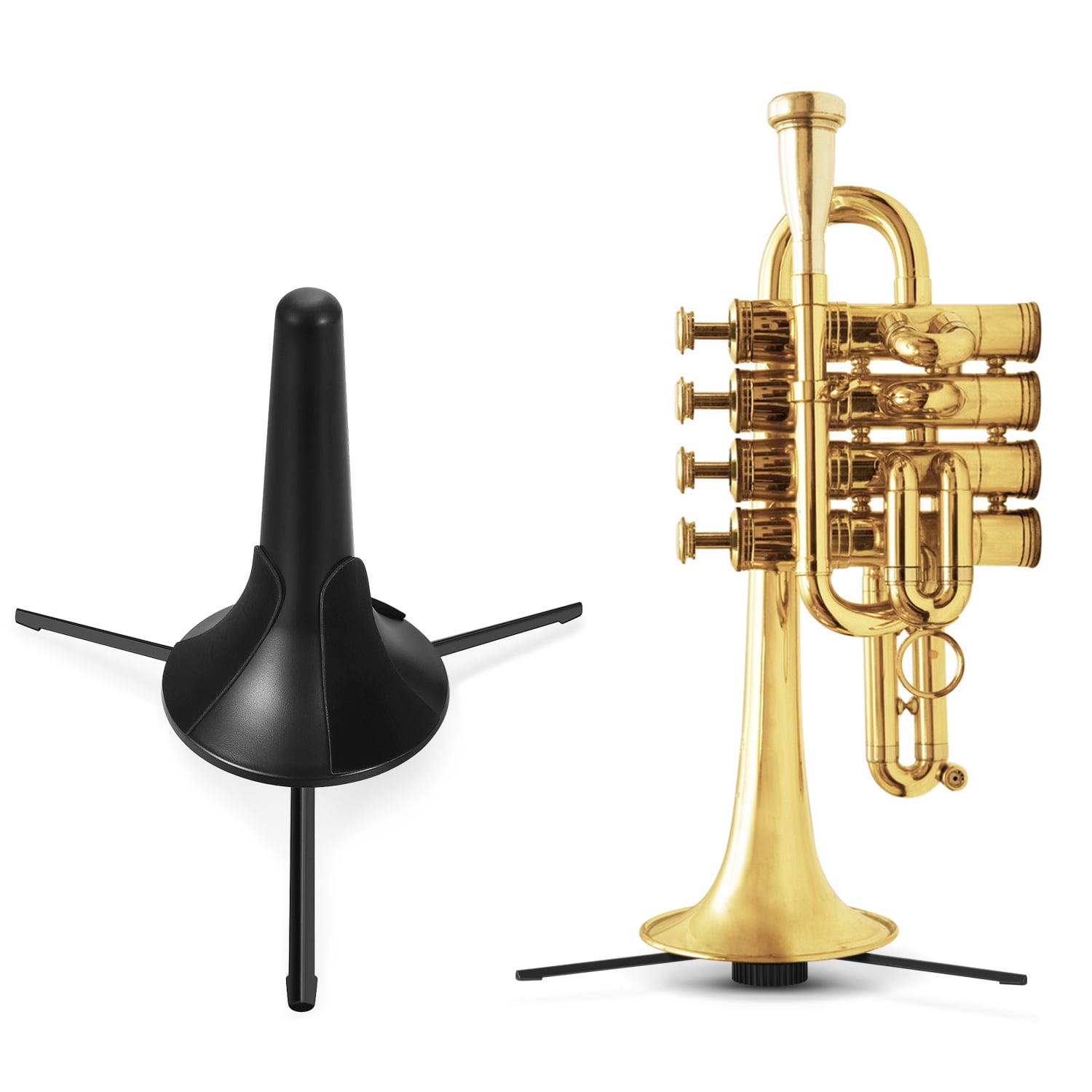 ULTNICE Trumpet Holder Tripod Stand Foldable Detachable Metal Leg for Brass Instrument