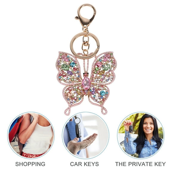 TEHAUX Butterfly Purse Charm Keychain Pendant Assorted Colors for Women Party Accessories 1 Piece