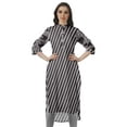 thumbnail image 1 of Moomaya Kurta Tunique à Ourlet Droit Imprimée pour Femmes, Kurti à Col Mandarin, Tenue d'Été, 1 of 6