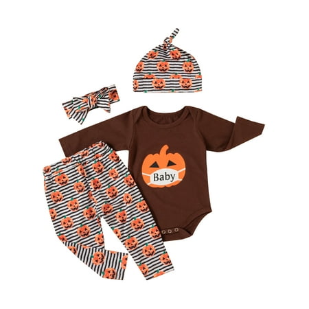 

Emmababy Halloween-themed Outfits for Baby Girls and Boys: Rompers Long Pants Hat and Headband