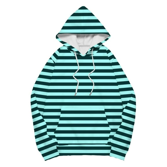 Odbmxy Hoodies for Women Plus Size Green Long Sleeve Women's Plus Size Tops Loose Striped Athleisure Pocket Sweatshirts,M