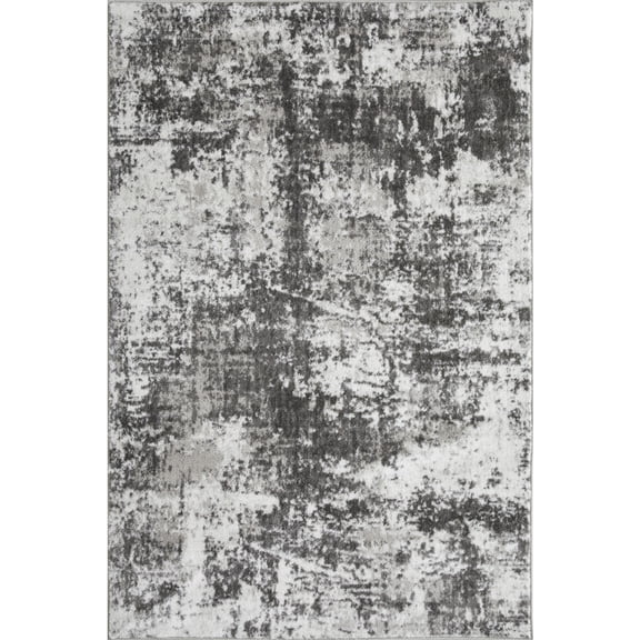 Loomaknoti Rhane Alenzi 4' x 6' Gray Abstract Indoor Area Rug