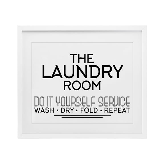 Stupell Industries French Country Do It Yourself Laundry Minimal White Framed Print Under Glass, 16 x 13, by Kim Allen