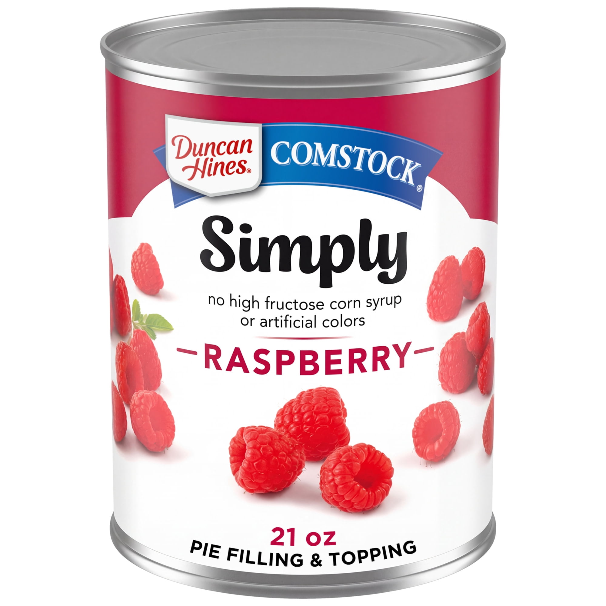 (3 pack) Duncan Hines Comstock Simply Raspberry Pie Filling and Topping, Ready to Use, 21 oz.