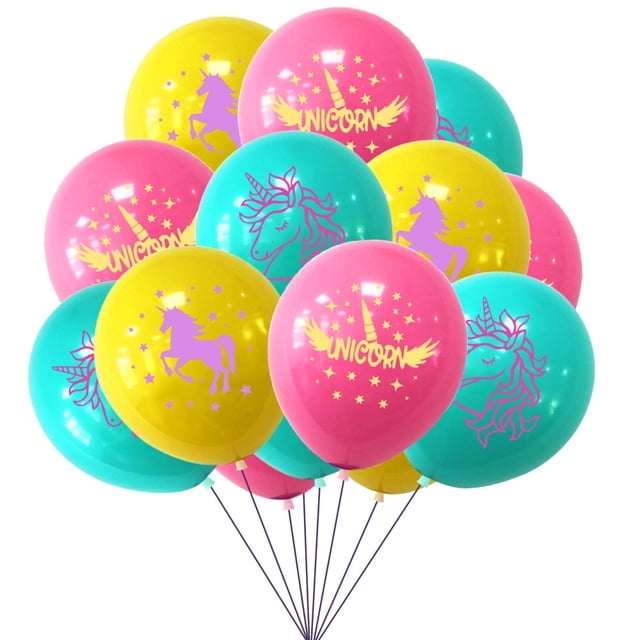 Juego de globos de látex con temática de unicornios, 15 unidades, para decoración de fiestas