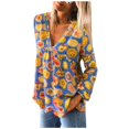 thumbnail image 1 of Birdeem Blouse à Manches Longues Décontractée à Col en V Imprimée pour Femmes, 1 of 5