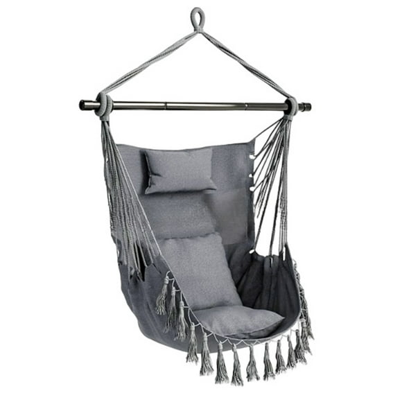Alician Hanging Chair With 2 Cushions 1 Pillow Swing 150 Kg Load Capacity For Indoor Outdoor Living Garden Patio