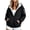 T-Black-women top, variant on Hfnxid Women's Zip Up Hoodies Warm Fleece Jackets Solid Color Casual Sweatshirts Fall Winter Interior Hooded Jacket with Zip Pocket Red XXXXXL