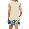 thumbnail image 5 of Women's Summer 2 Piece Outfits Hawaiian Square Neck Sleeveless Lounge Set Casual Summer Two Piece Workout Matching Lounge Sets with Pockets, 5 of 5