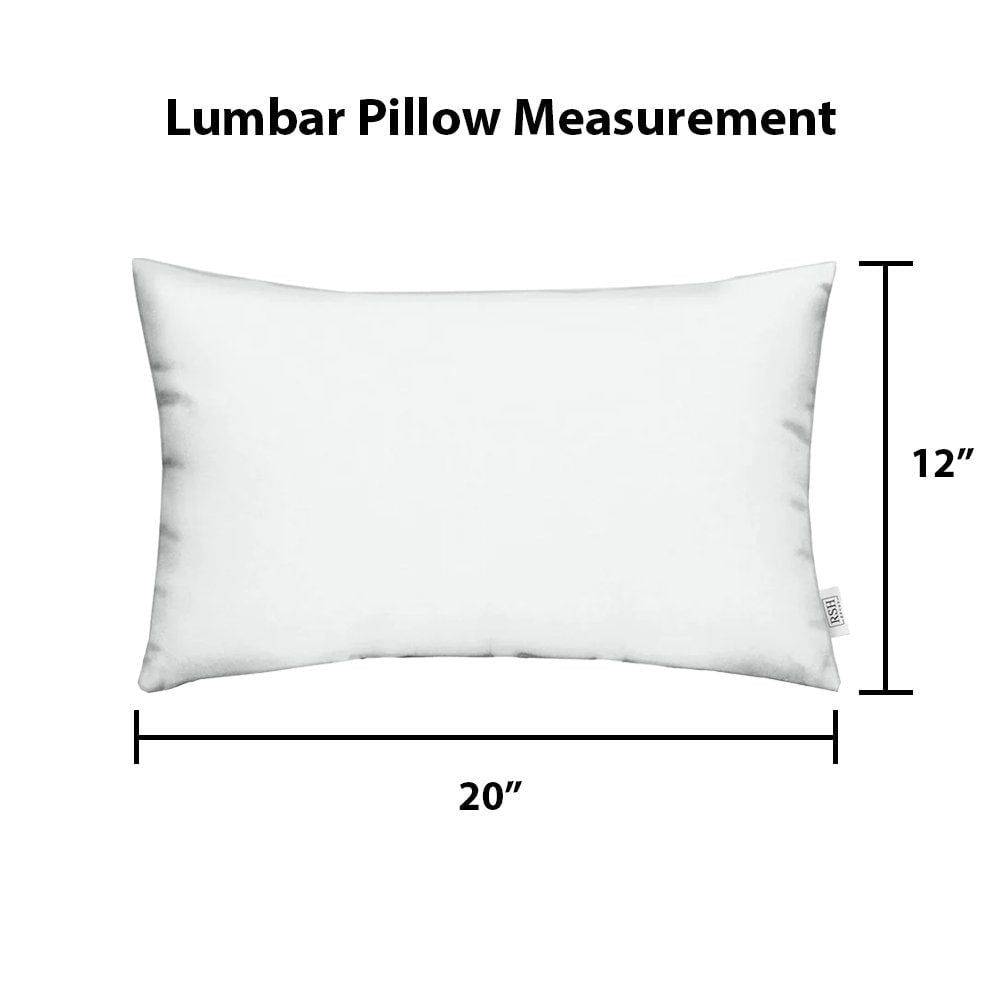 RSH Decor: 4 Lumbar Support Pillows | All-Weather Spun Fabric | Blue Tan Crab