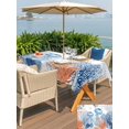 thumbnail image 5 of Outdoor Tablecloth with Umbrella Hole for Patio/Picnic/Party/Camping, Coastal Jellyfish Waterproof Table Cloth Rectangle Table Cover Washable, Ocean Nautical Starfish Coral Leaves (54"x 80"), 5 of 9