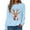 Light Blue, variant on Womens Sweatshirt Christmas Long Sleeve Crewneck Casual Print Pullover Tops