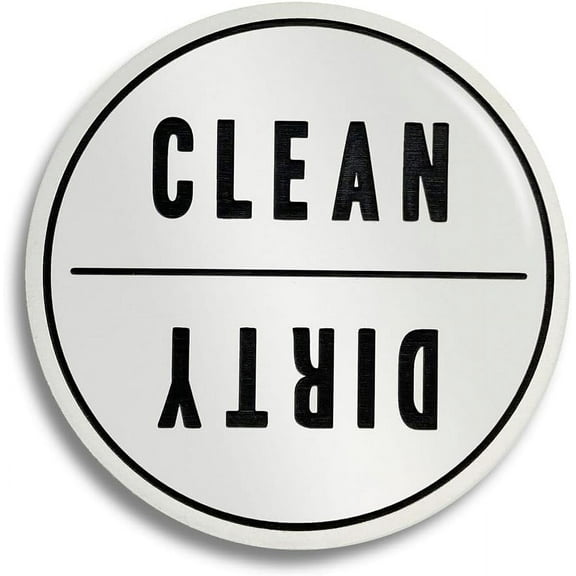Coastville Clean Dirty Dishwasher Magnet Sign | Stylish and Functional Kitchen Decor Sign | Strong Non-Scratching Magnet on back | Easy to Use with a Rotatable Design  | Measures 3x3 Inches