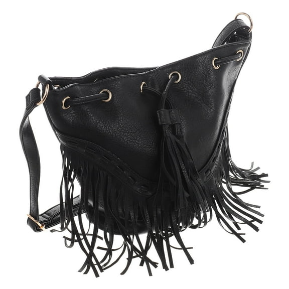 WORGEOUS Women Bag Crossbody Bag Tassel Decorative Handbag Shoulder Bag Bling Crossbody Purse Women Crossbody Fringe Purse Bucket Bag For Women
