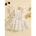 thumbnail image 2 of Bagilaanoe Newborn Summer Clothes Baby Girl Rompers Dress Lace Embroidered Fly Sleeve Bodysuits 6M 12M 18M 24M Infant Patchwork A-line Dresses, 2 of 9