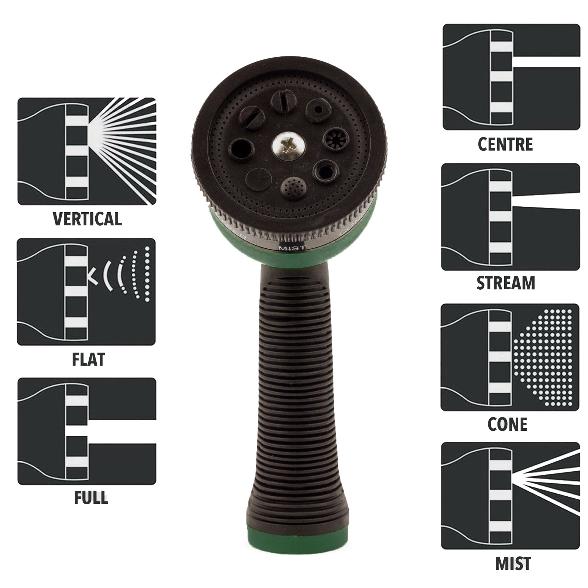Wideskall 5 Packs 7 Way Patterns Heavy Duty Garden Hose Water Pressure Spray Nozzle Sprinkler Head