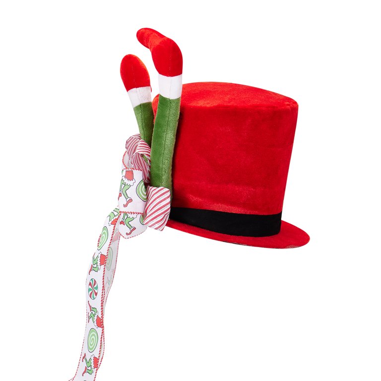 Christmas Tree Topper Hat large Red Velvet Hat With Elf Legs - Temu