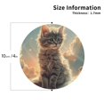 thumbnail image 2 of Honeii Sunshine Cloud Kitten print Leather Coaster Set of 4, ideal for safeguarding your furniture from drinks spills and effortless cleanup-Round Shape, 2 of 6