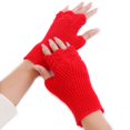 thumbnail image 1 of Women Fingerless Gloves Knitted Solid Color Half Finger Mittens Computer Gloves, 1 of 10