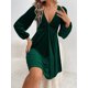 thumbnail image 4 of Vestido Midi Elegante para Mujer, con Frunces, para Graduación, Fiesta de Cóctel o Boda Verde Oscuro XL, 4 of 10