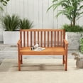 thumbnail image 4 of Gymax Patio Wood Bench 2-Seat Outdoor Bench w/ Cozy Armrests & Backrest, 4 of 9